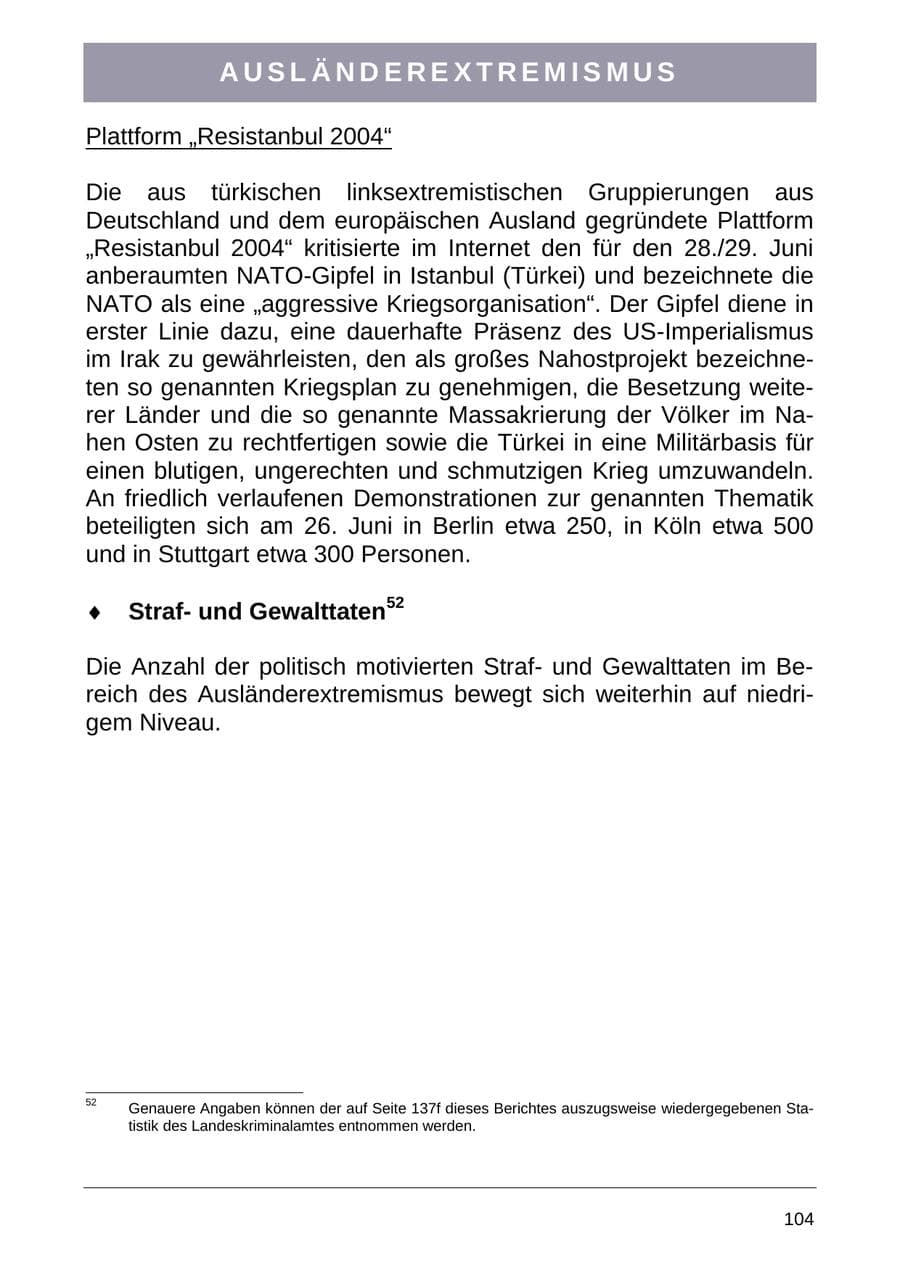 Seite 112 des Verfassungsschutzbericht 2004 Sachsen-Anhalt