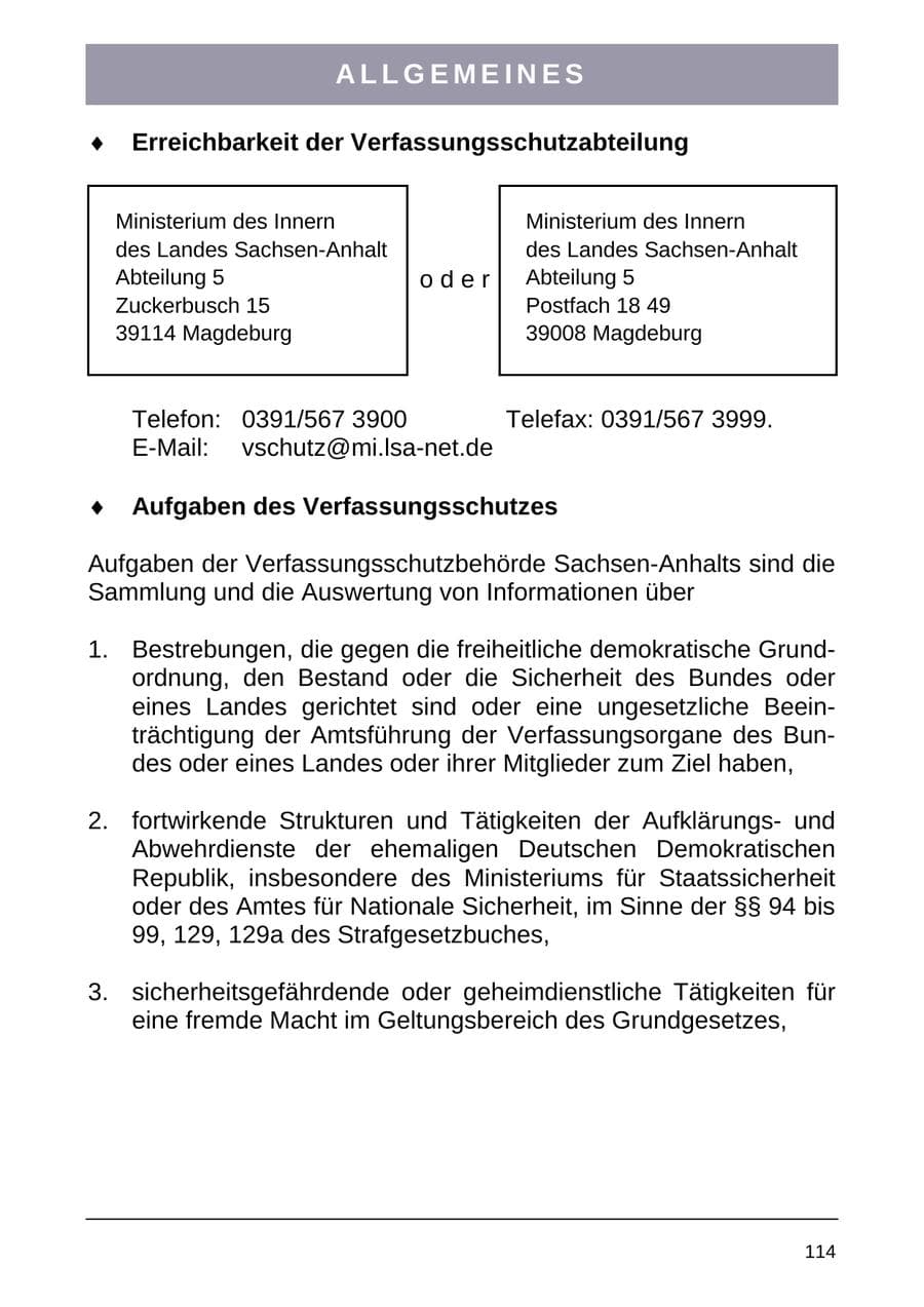 Seite 122 des Verfassungsschutzbericht 2004 Sachsen-Anhalt