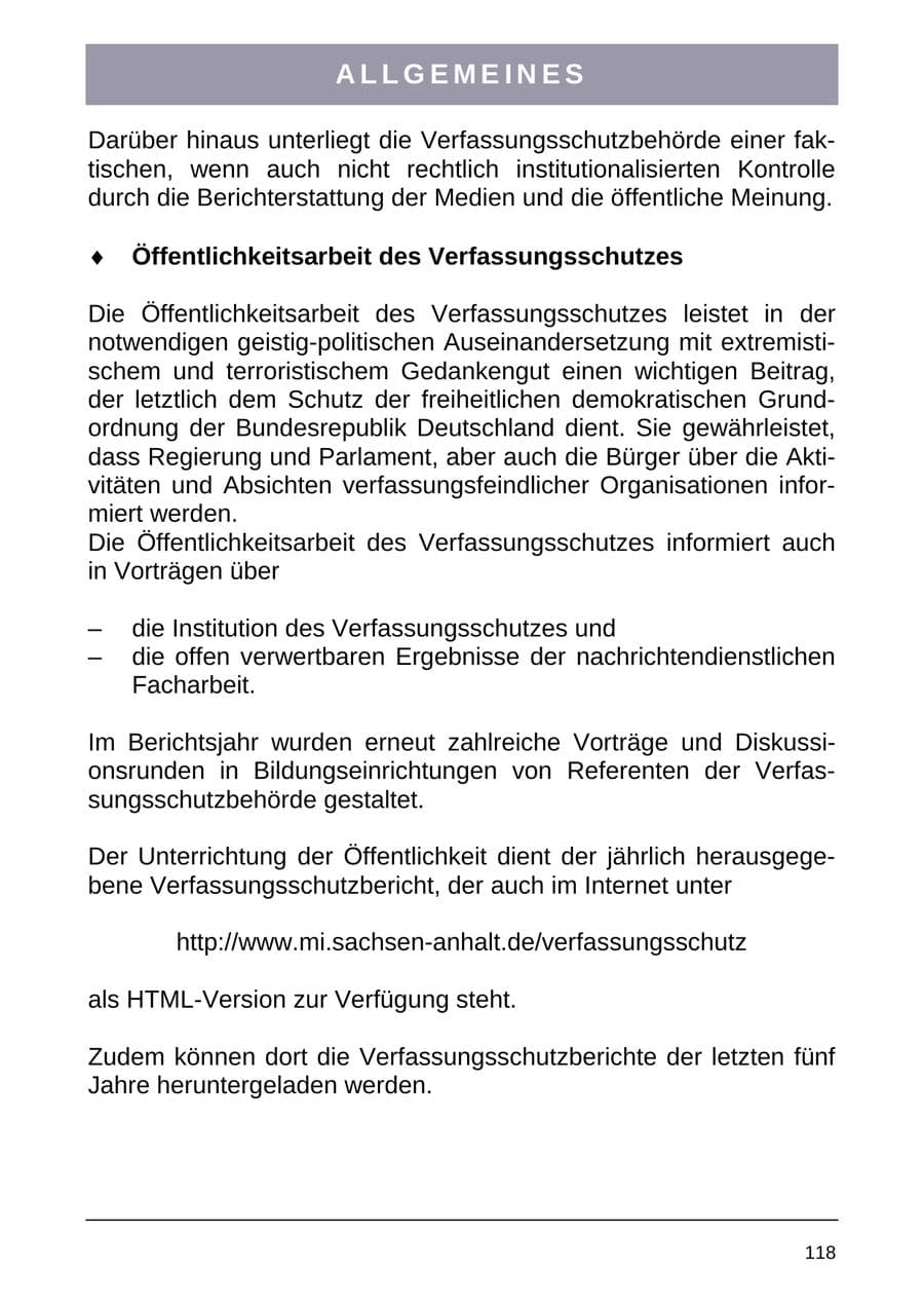 Seite 126 des Verfassungsschutzbericht 2004 Sachsen-Anhalt