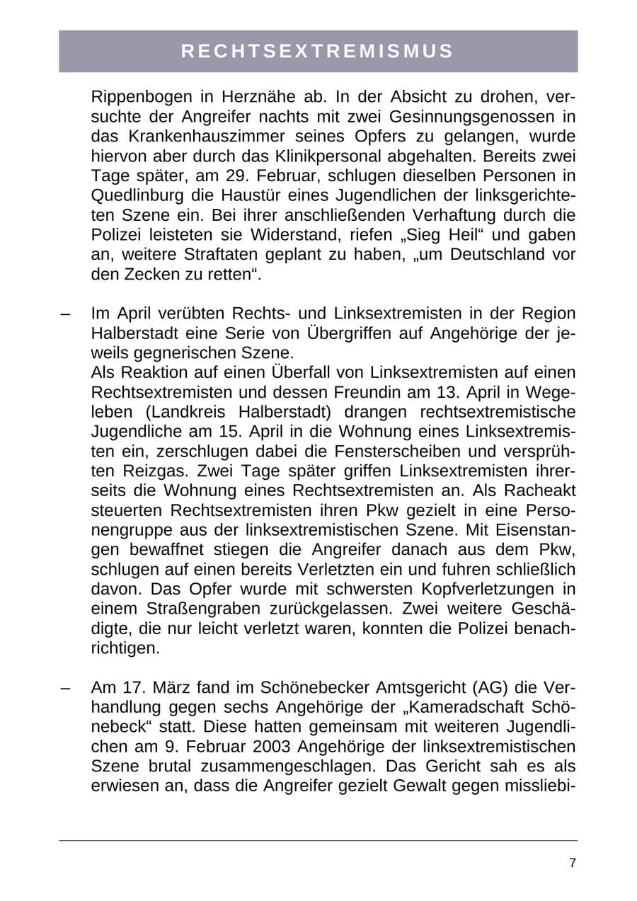 Seite 15 des Verfassungsschutzbericht 2004 Sachsen-Anhalt