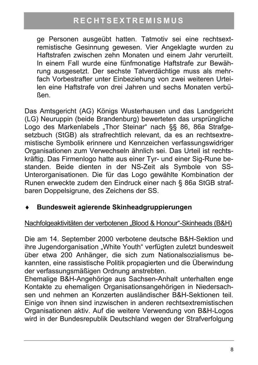 Seite 16 des Verfassungsschutzbericht 2004 Sachsen-Anhalt