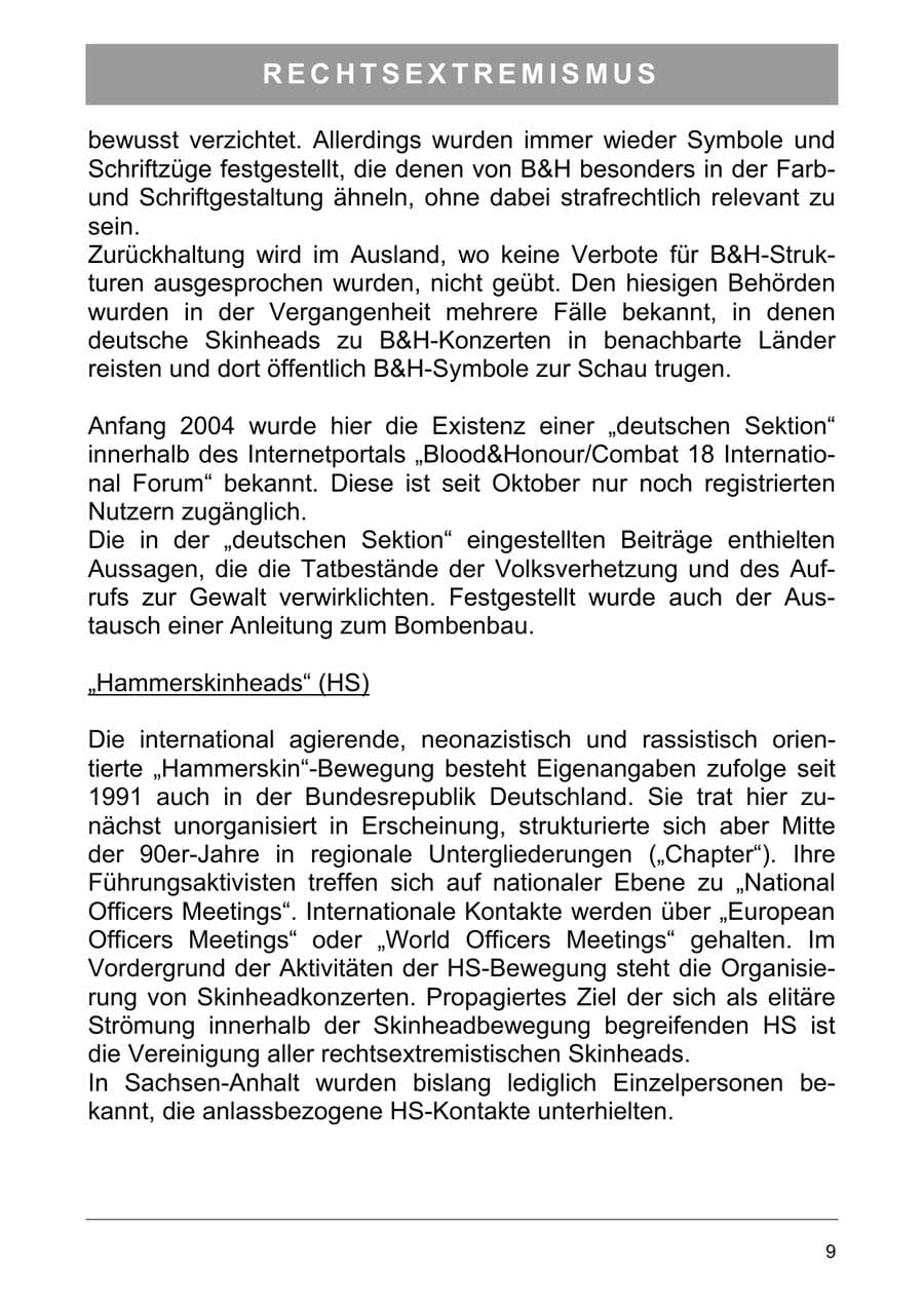 Seite 17 des Verfassungsschutzbericht 2004 Sachsen-Anhalt