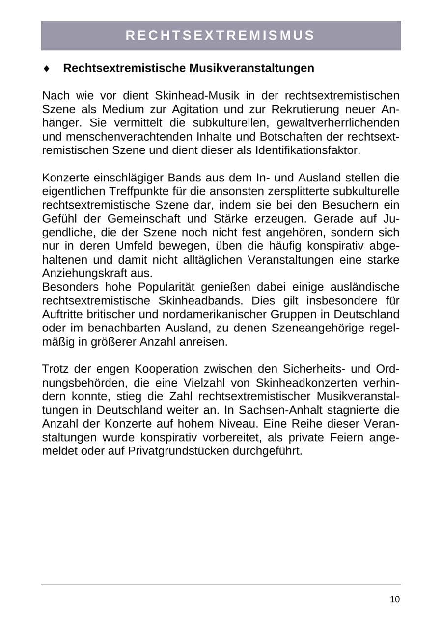 Seite 18 des Verfassungsschutzbericht 2004 Sachsen-Anhalt