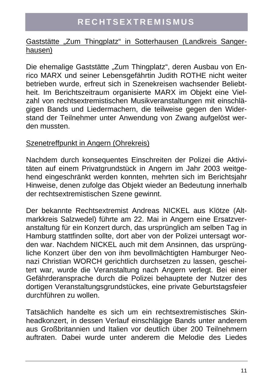 Seite 19 des Verfassungsschutzbericht 2004 Sachsen-Anhalt