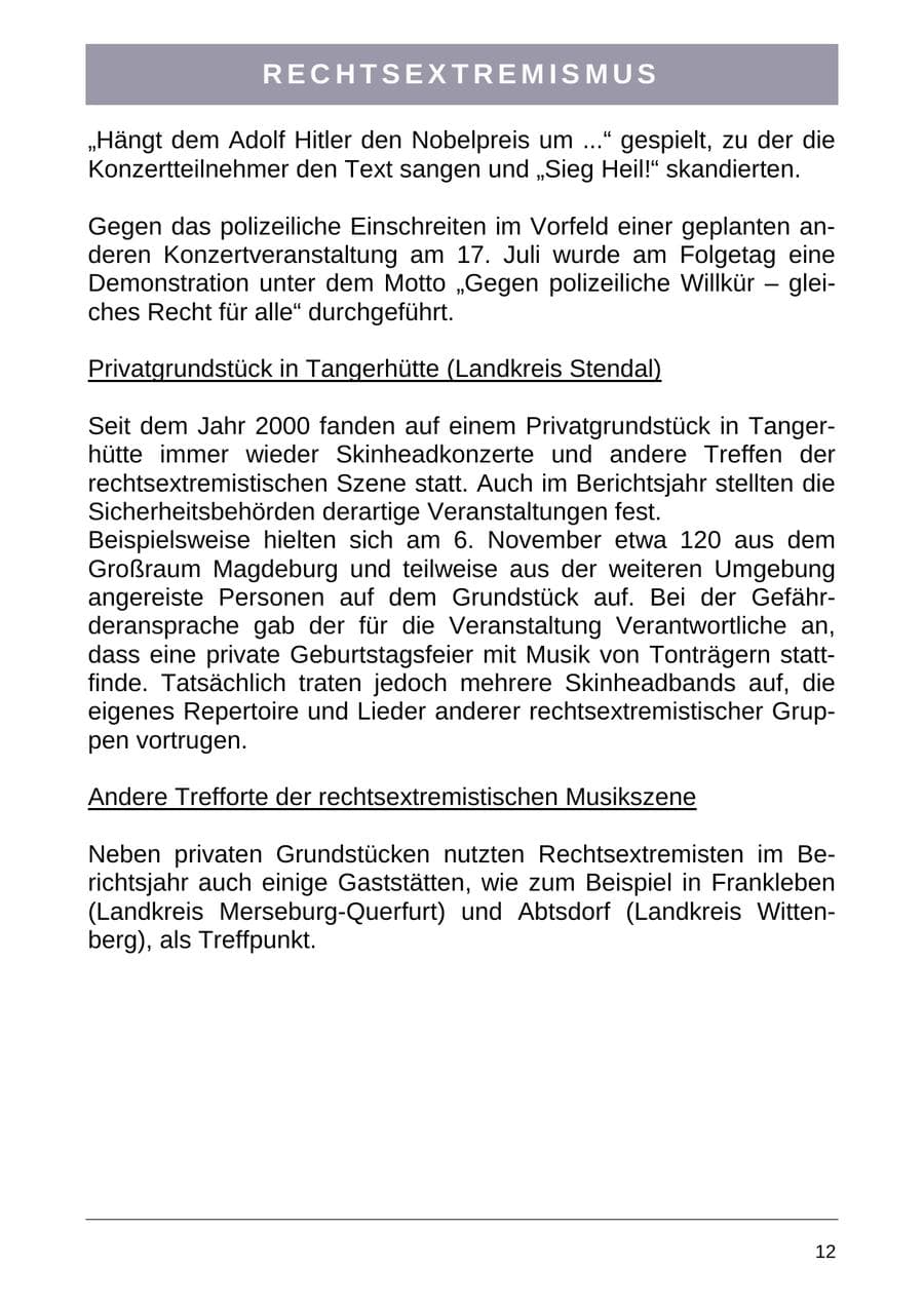 Seite 20 des Verfassungsschutzbericht 2004 Sachsen-Anhalt