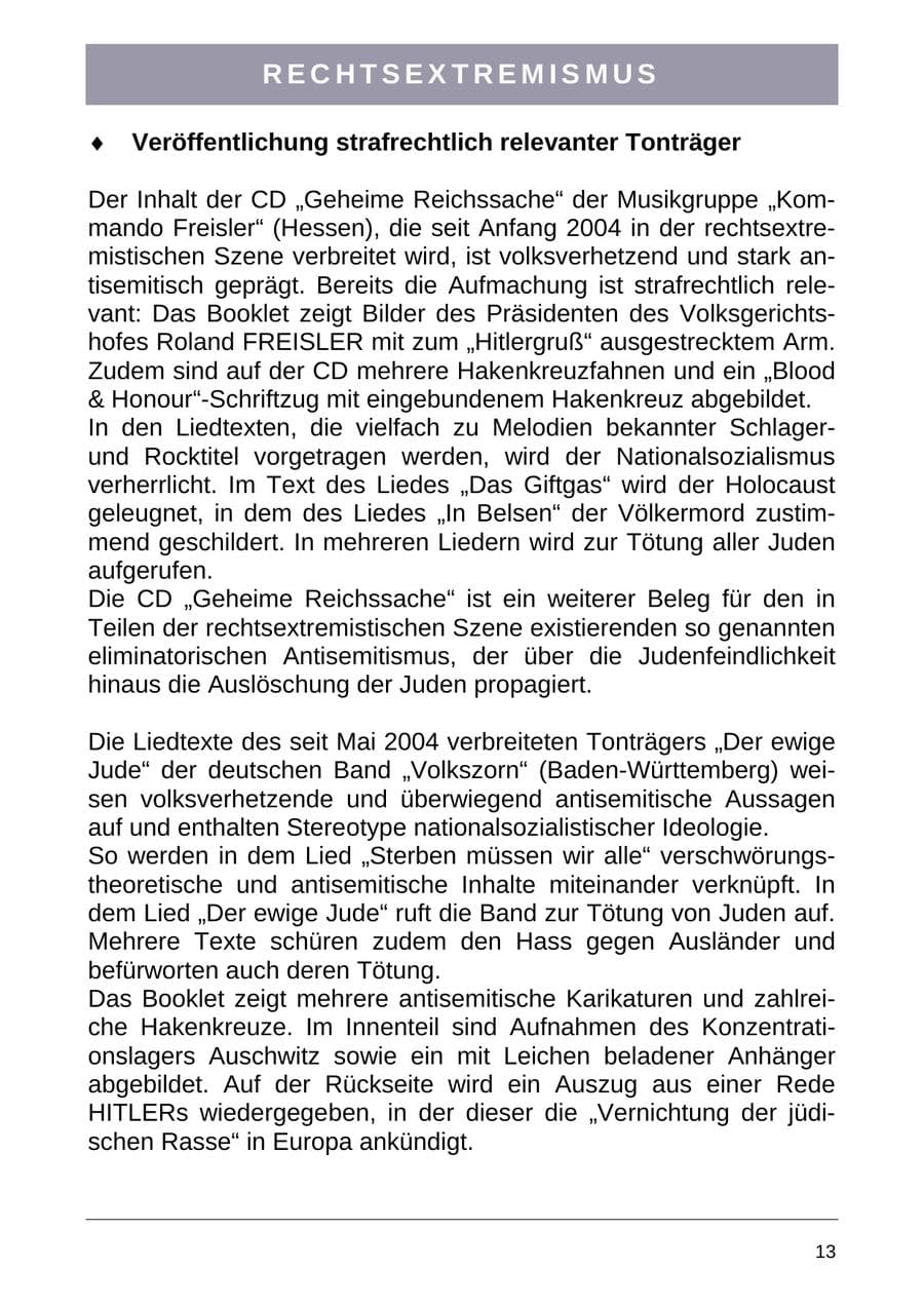 Seite 21 des Verfassungsschutzbericht 2004 Sachsen-Anhalt