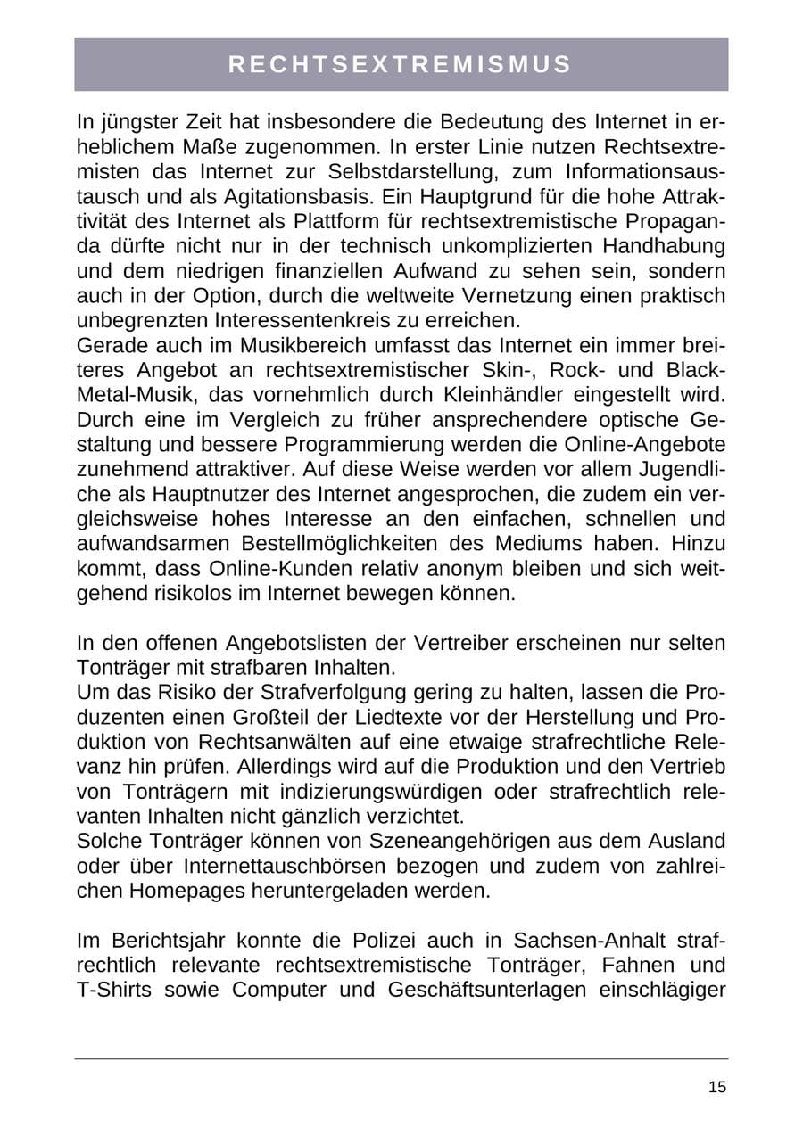 Seite 23 des Verfassungsschutzbericht 2004 Sachsen-Anhalt