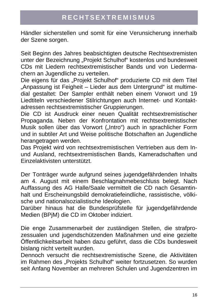 Seite 24 des Verfassungsschutzbericht 2004 Sachsen-Anhalt