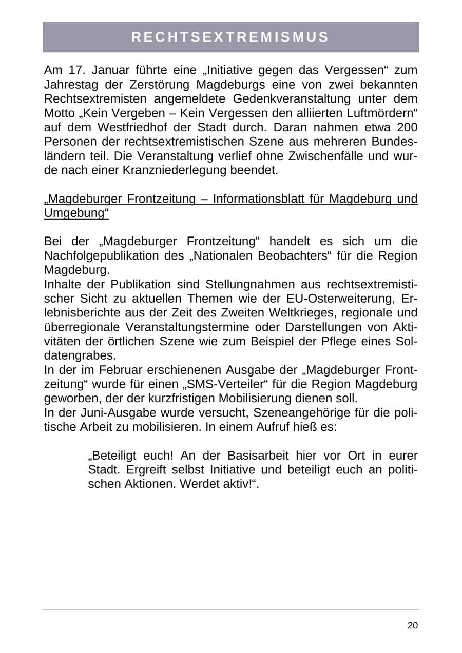 Seite 28 des Verfassungsschutzbericht 2004 Sachsen-Anhalt
