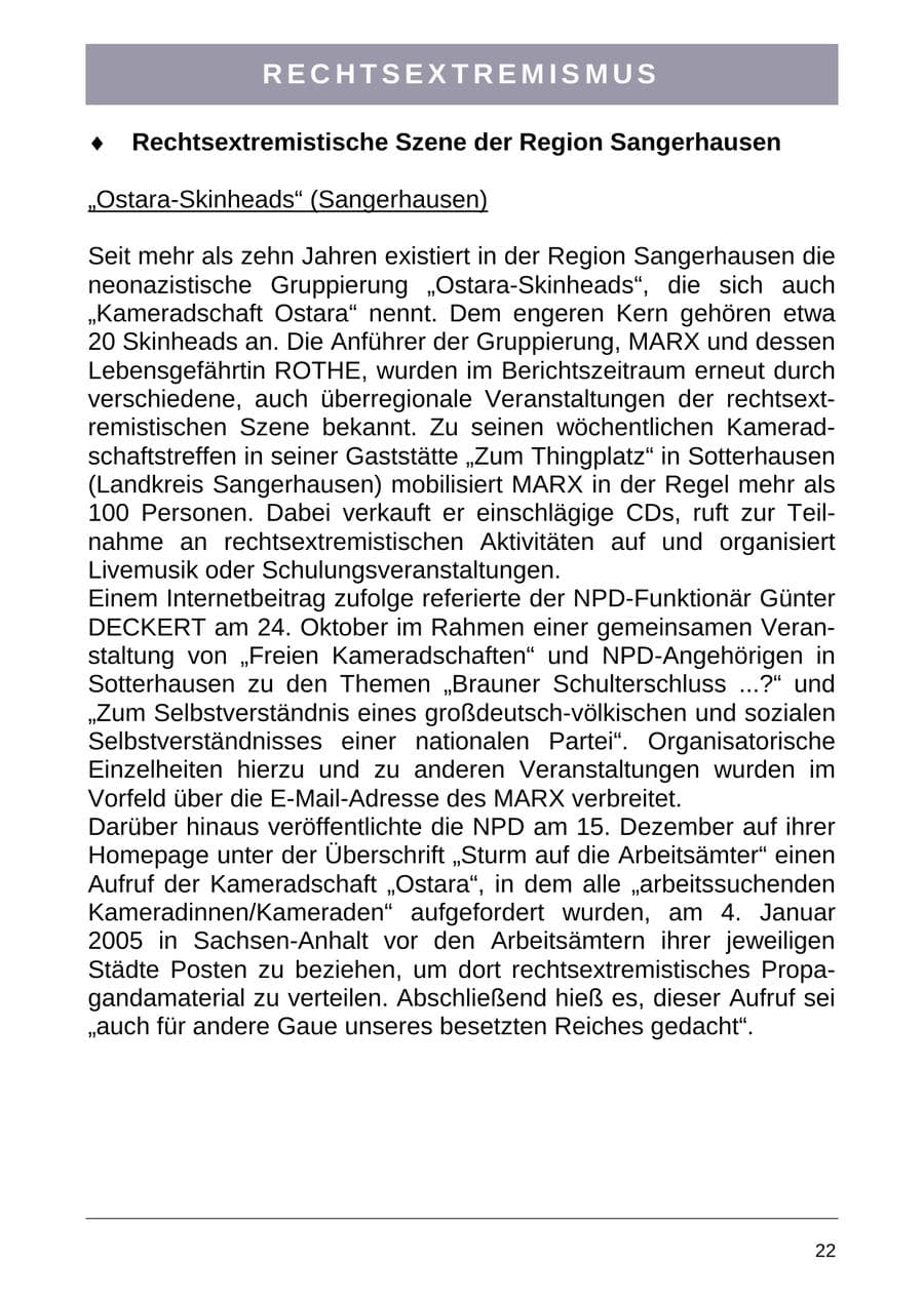 Seite 30 des Verfassungsschutzbericht 2004 Sachsen-Anhalt