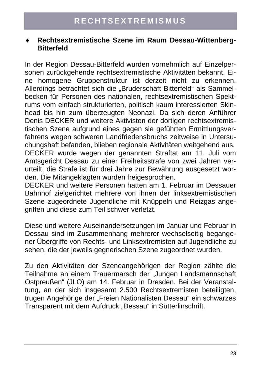 Seite 31 des Verfassungsschutzbericht 2004 Sachsen-Anhalt