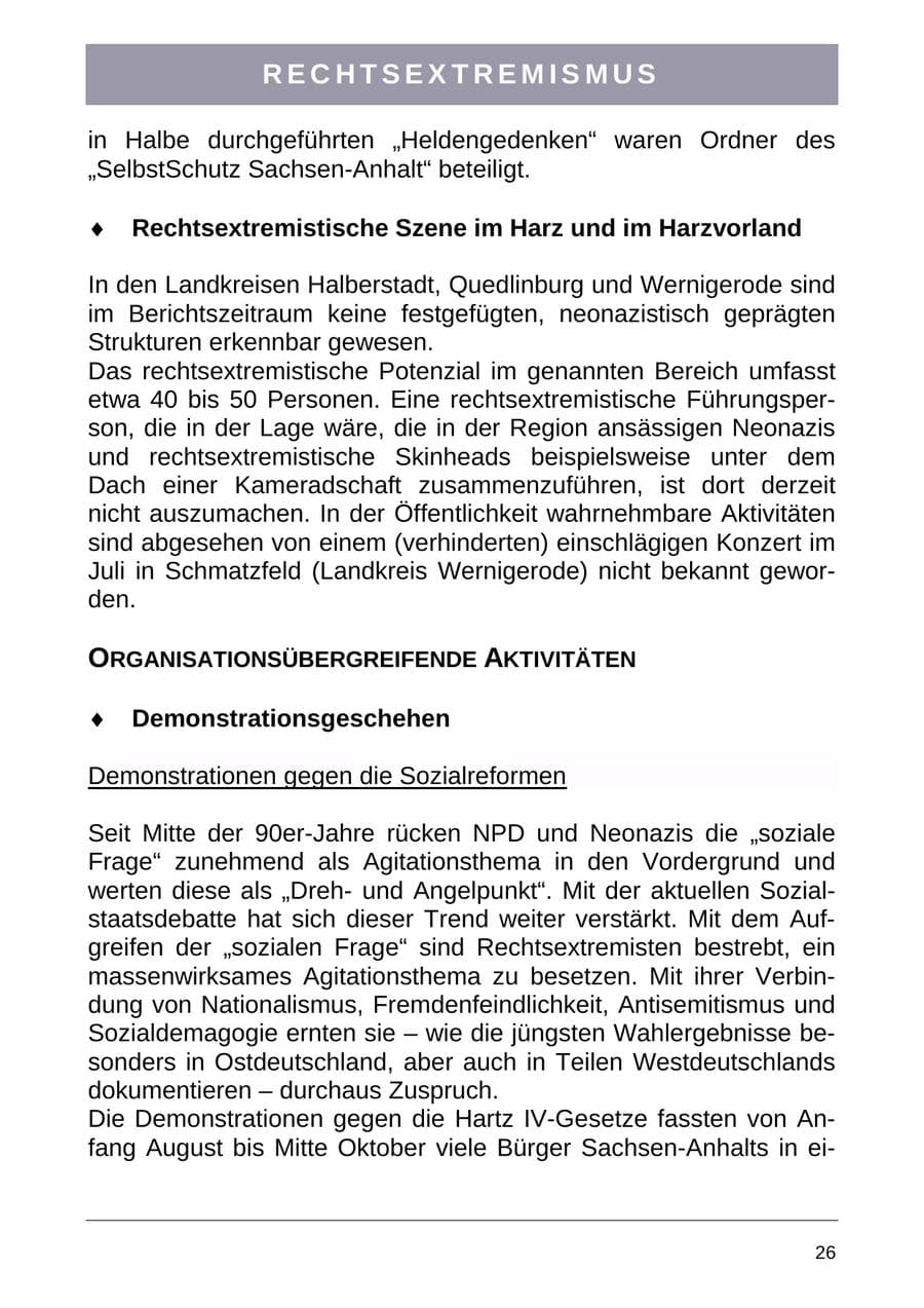 Seite 34 des Verfassungsschutzbericht 2004 Sachsen-Anhalt