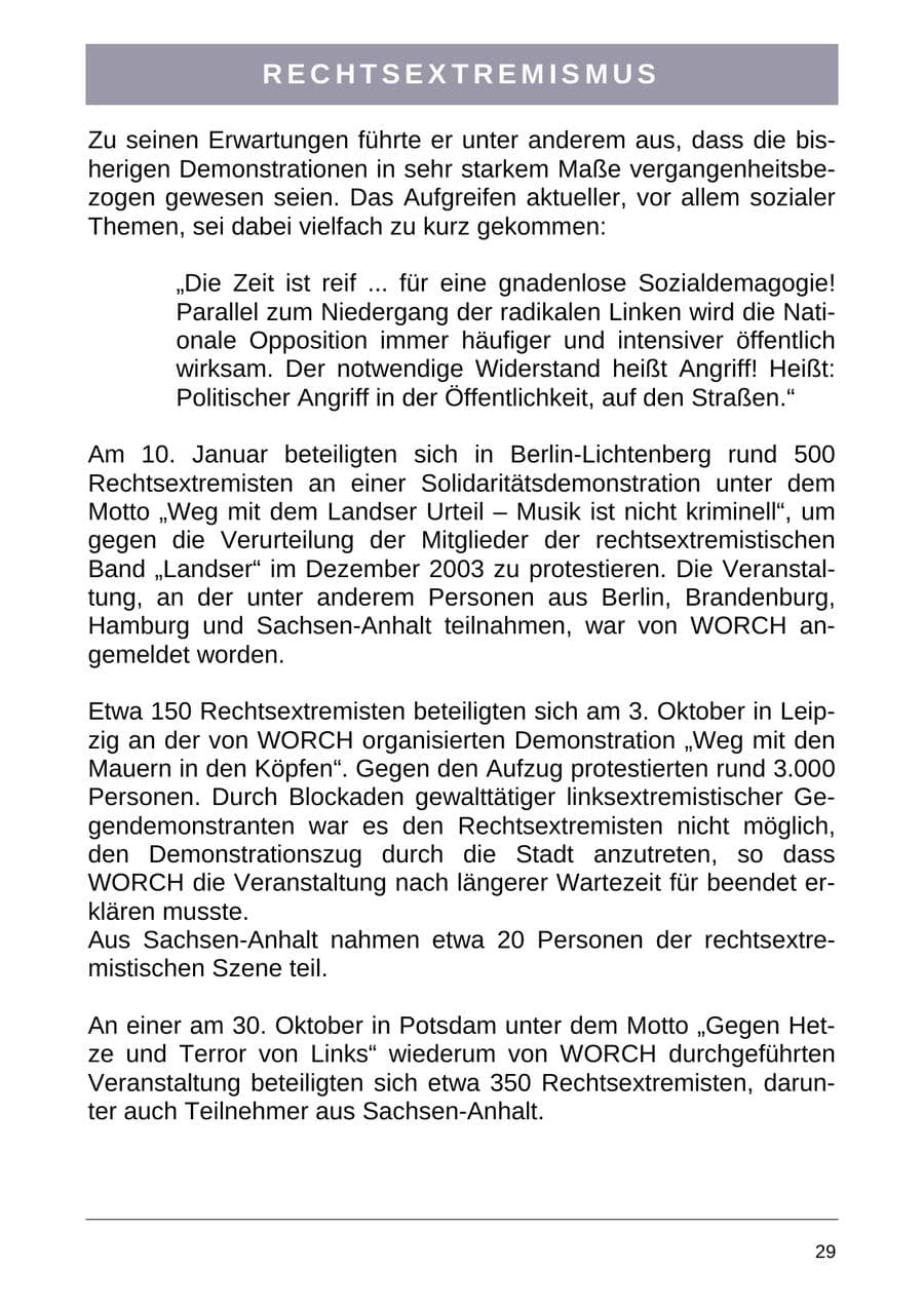 Seite 37 des Verfassungsschutzbericht 2004 Sachsen-Anhalt