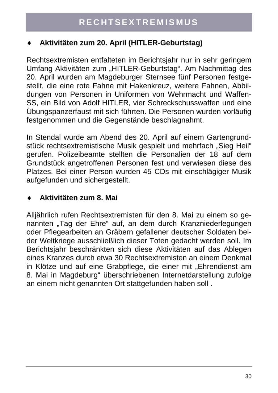 Seite 38 des Verfassungsschutzbericht 2004 Sachsen-Anhalt