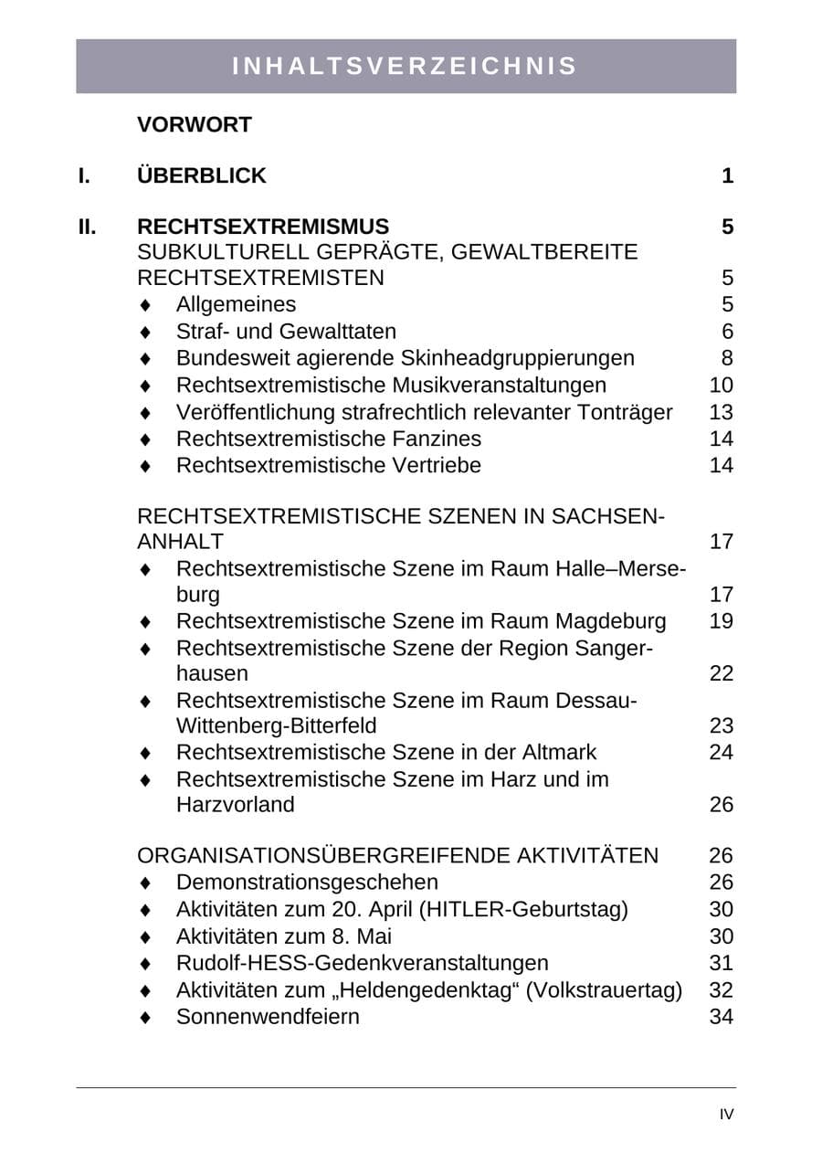 Seite 5 des Verfassungsschutzbericht 2004 Sachsen-Anhalt