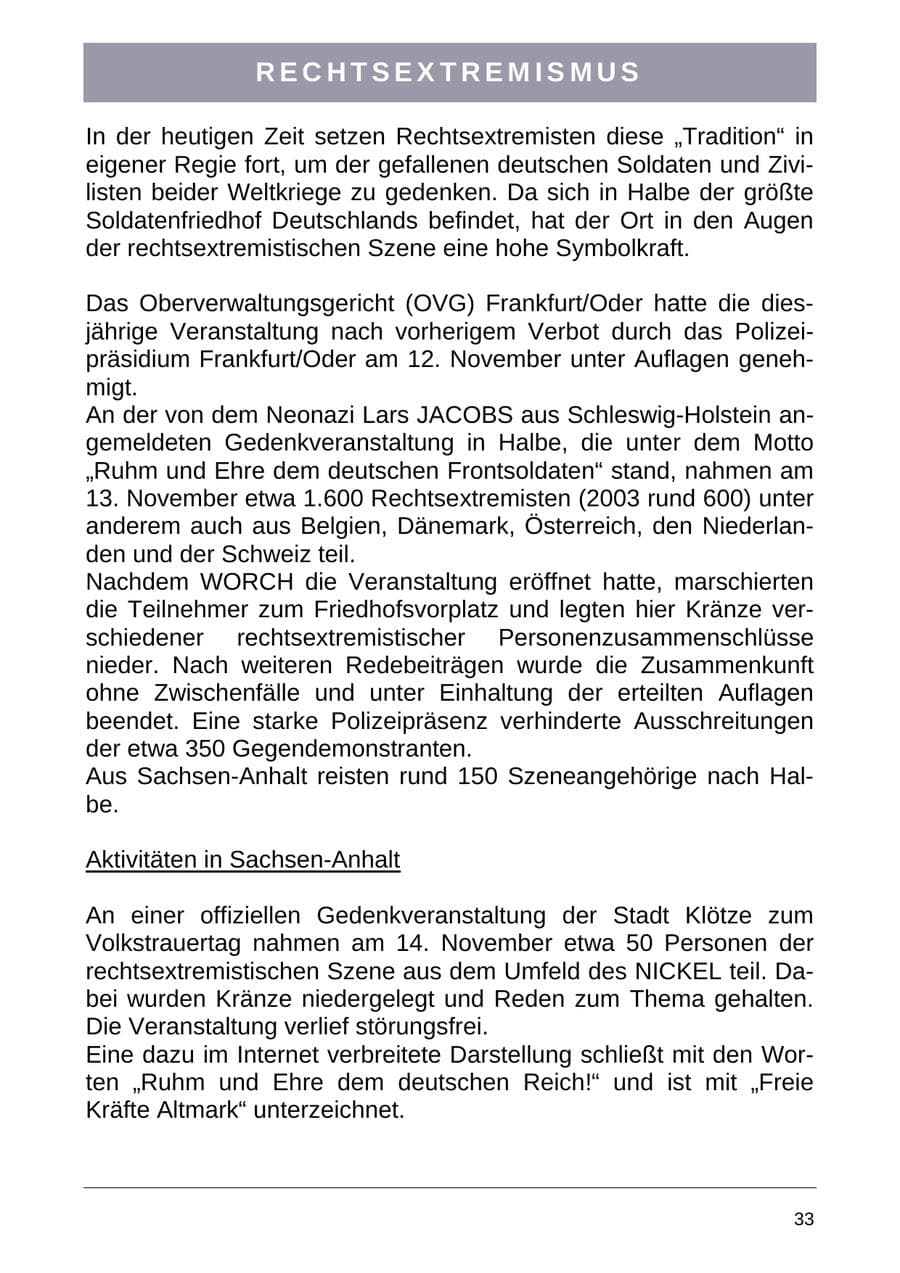 Seite 41 des Verfassungsschutzbericht 2004 Sachsen-Anhalt