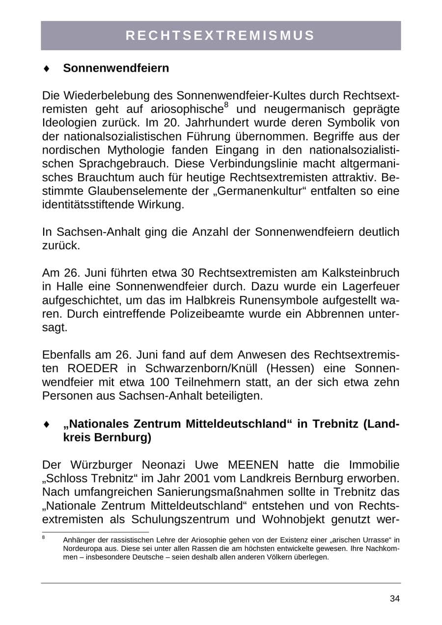 Seite 42 des Verfassungsschutzbericht 2004 Sachsen-Anhalt
