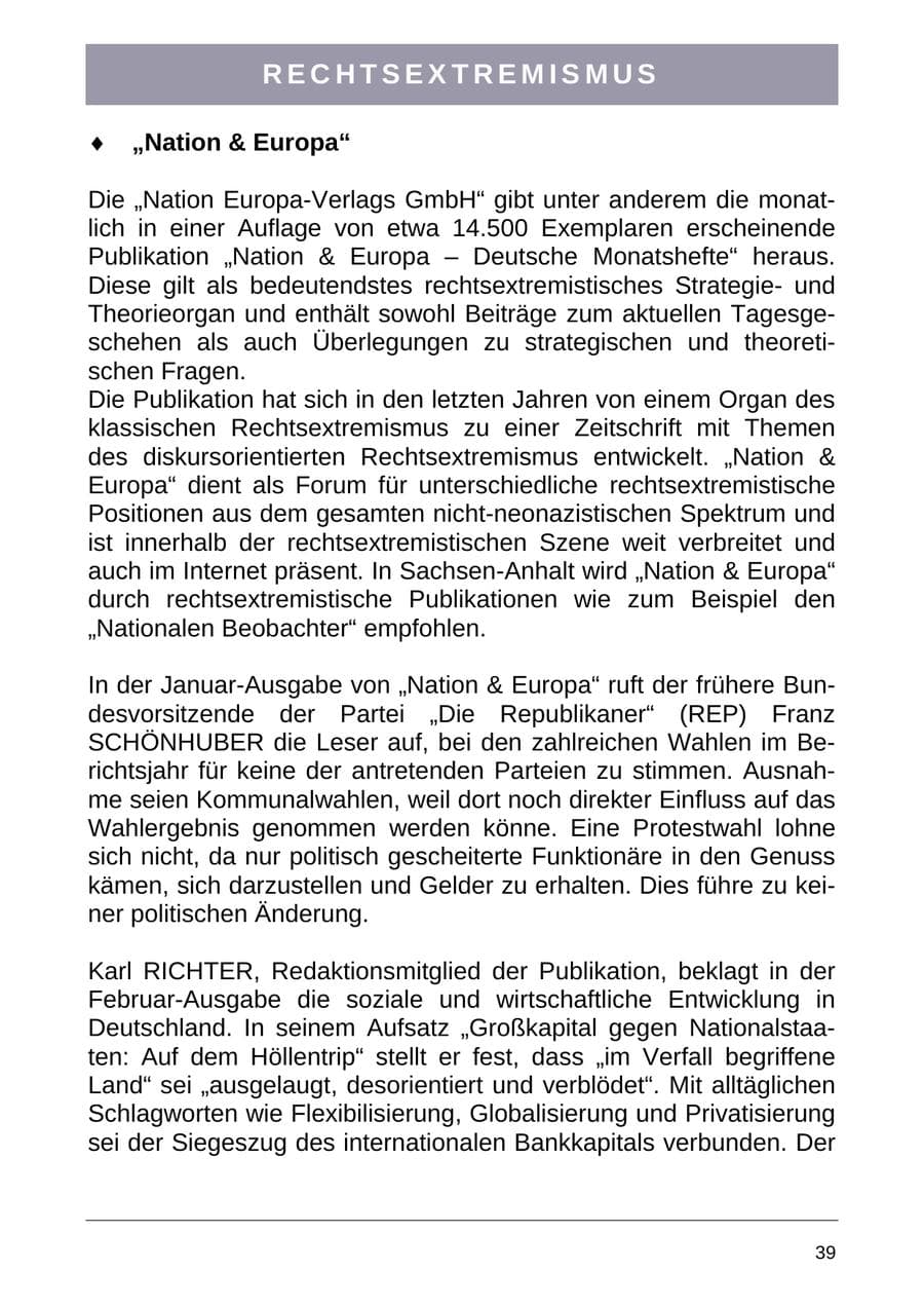 Seite 47 des Verfassungsschutzbericht 2004 Sachsen-Anhalt