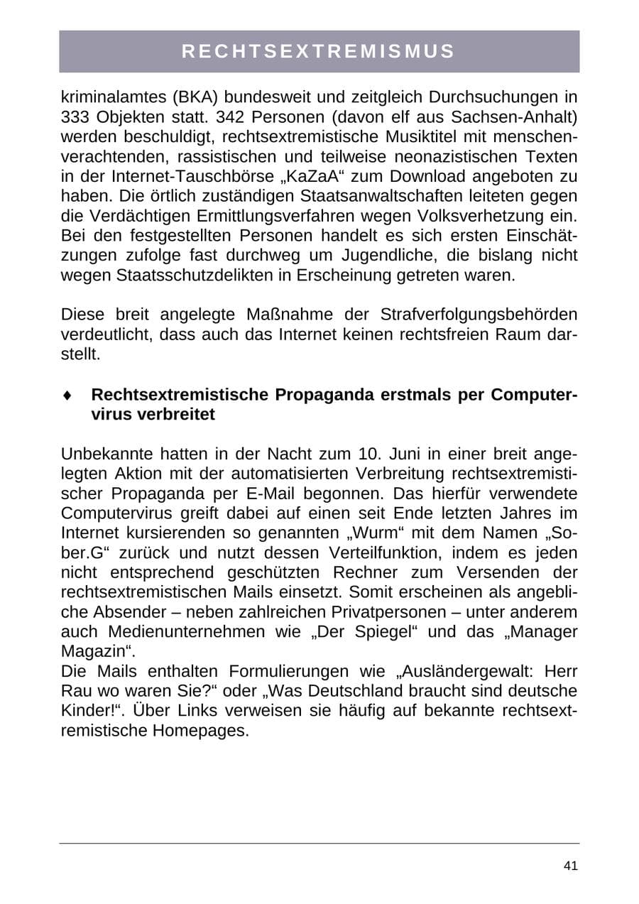 Seite 49 des Verfassungsschutzbericht 2004 Sachsen-Anhalt