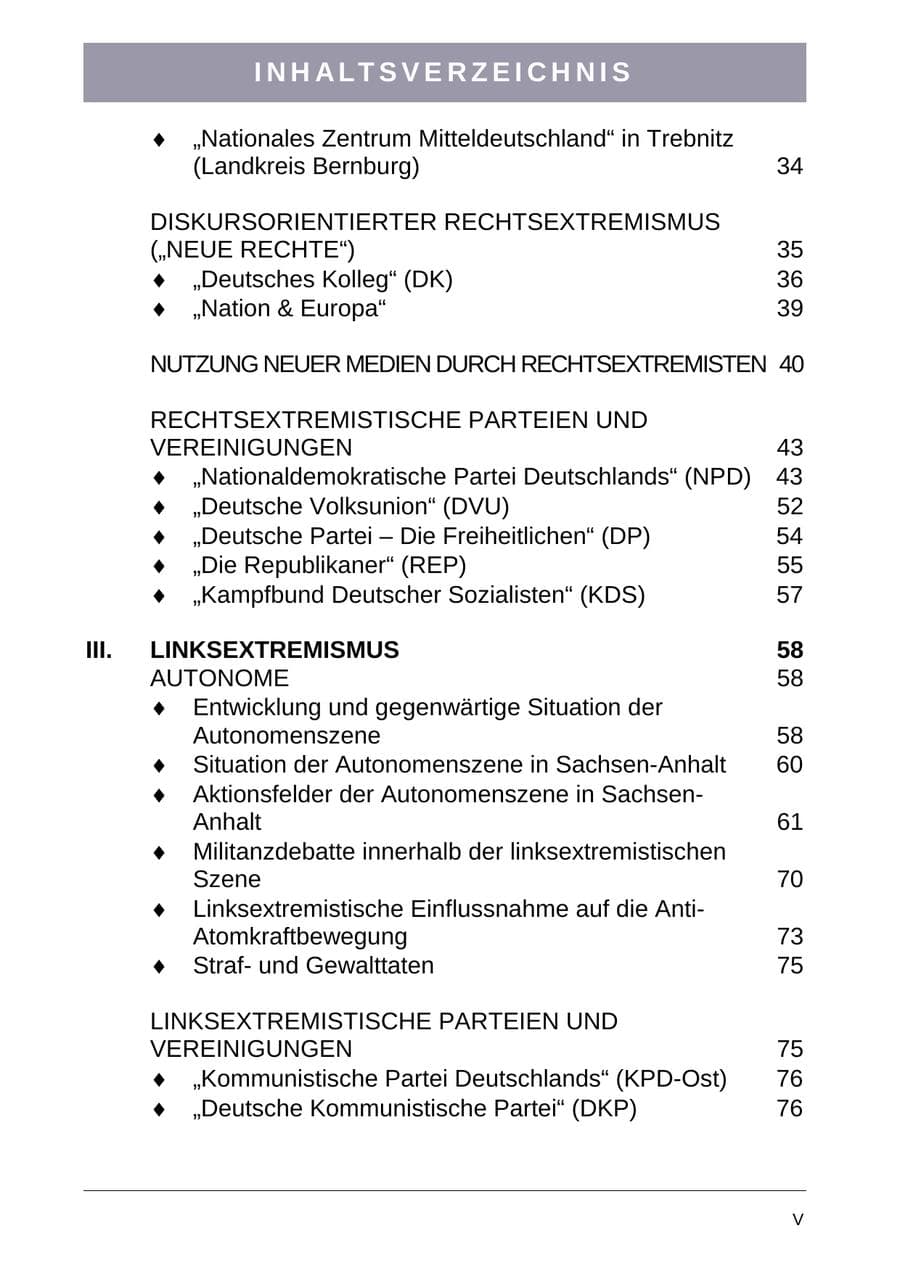 Seite 6 des Verfassungsschutzbericht 2004 Sachsen-Anhalt