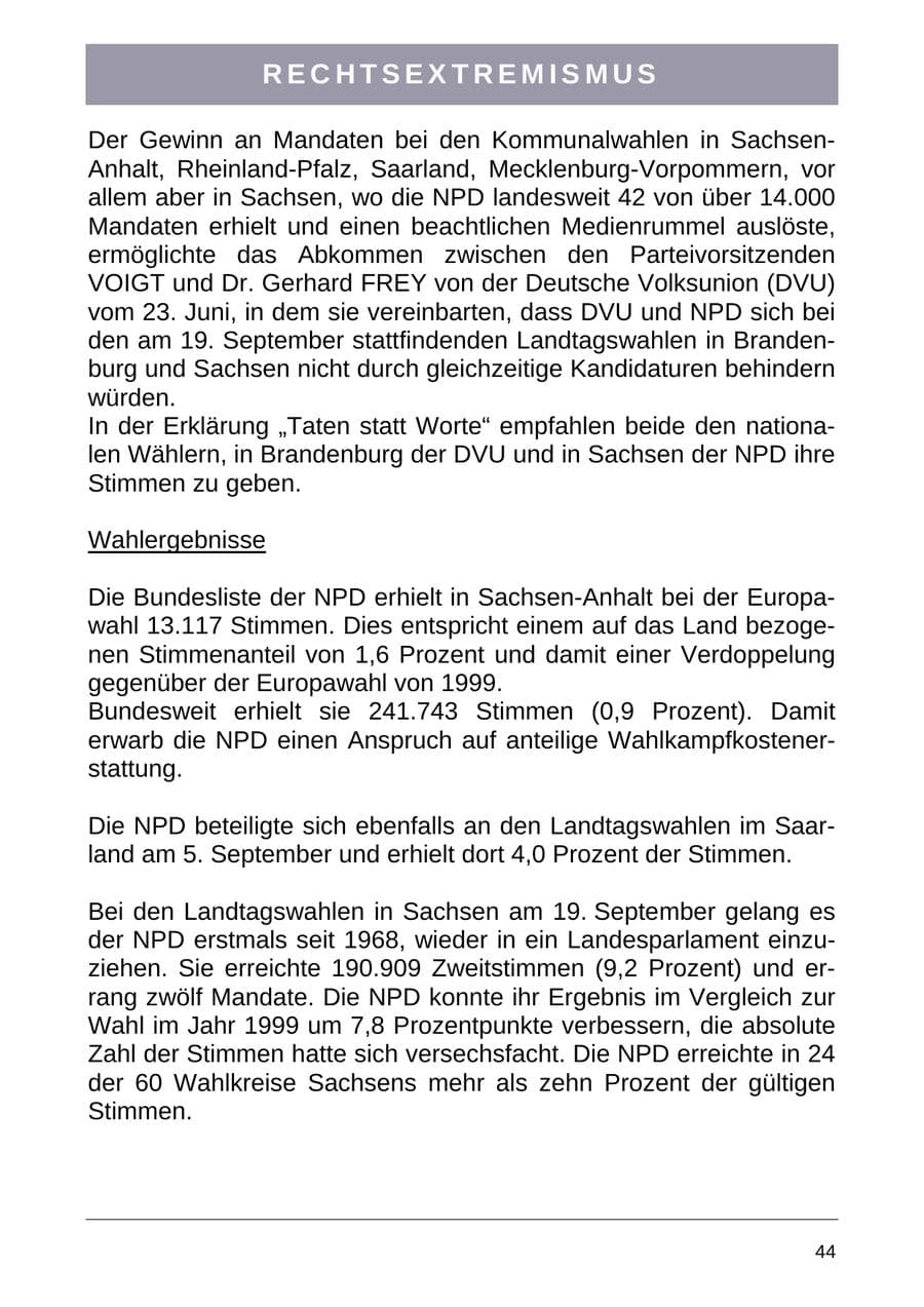 Seite 52 des Verfassungsschutzbericht 2004 Sachsen-Anhalt