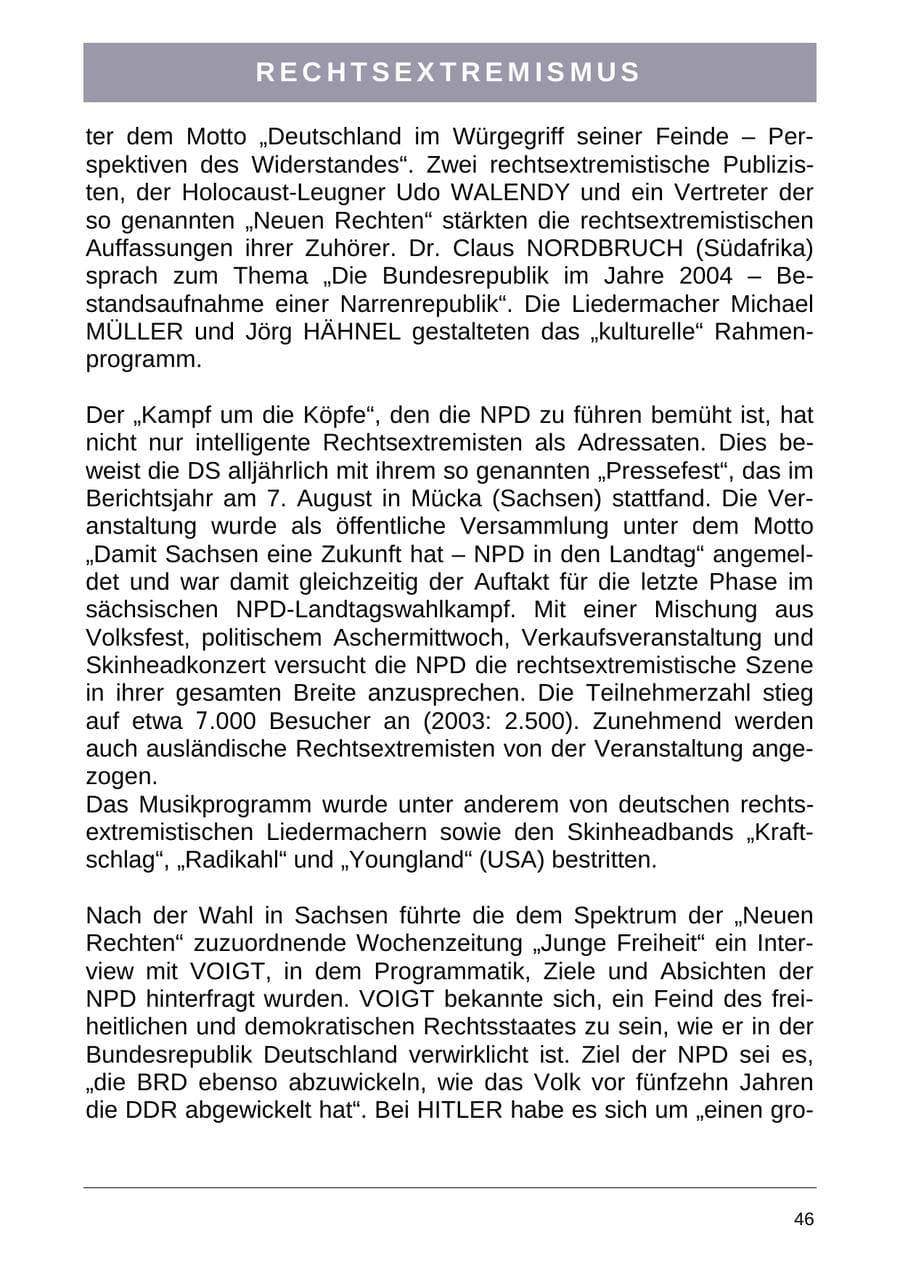 Seite 54 des Verfassungsschutzbericht 2004 Sachsen-Anhalt