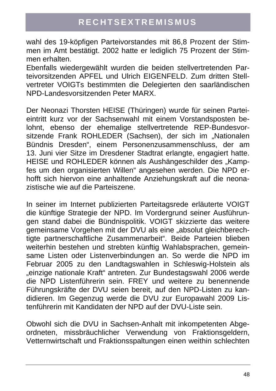 Seite 56 des Verfassungsschutzbericht 2004 Sachsen-Anhalt