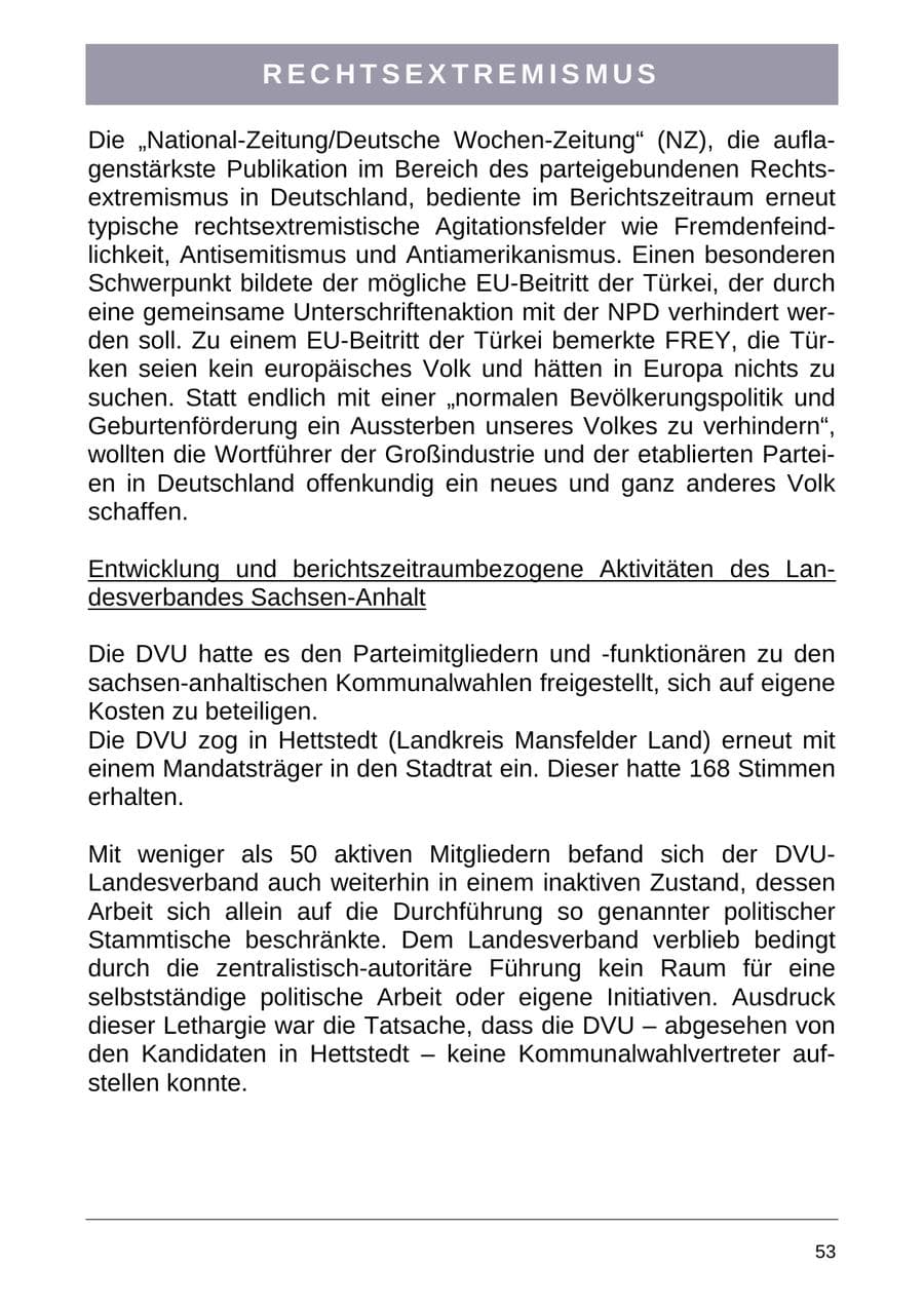 Seite 61 des Verfassungsschutzbericht 2004 Sachsen-Anhalt