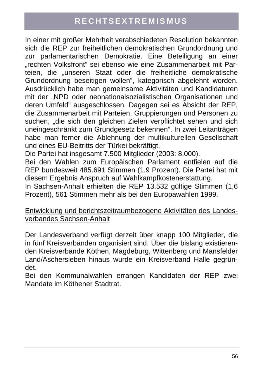 Seite 64 des Verfassungsschutzbericht 2004 Sachsen-Anhalt