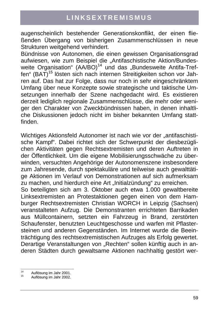 Seite 67 des Verfassungsschutzbericht 2004 Sachsen-Anhalt