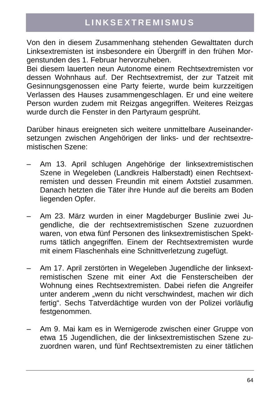 Seite 72 des Verfassungsschutzbericht 2004 Sachsen-Anhalt