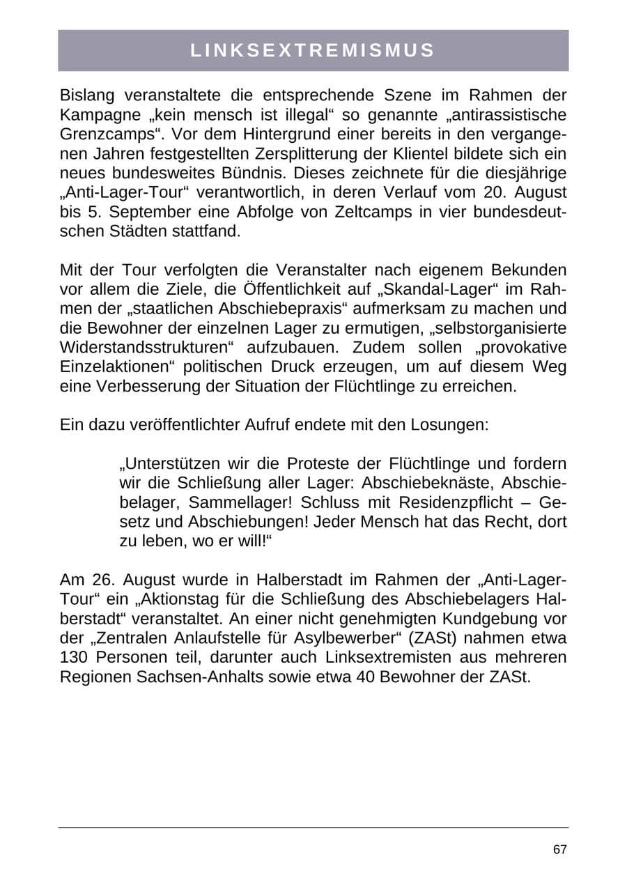 Seite 75 des Verfassungsschutzbericht 2004 Sachsen-Anhalt