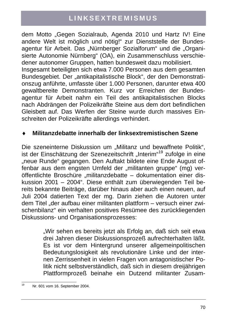 Seite 78 des Verfassungsschutzbericht 2004 Sachsen-Anhalt