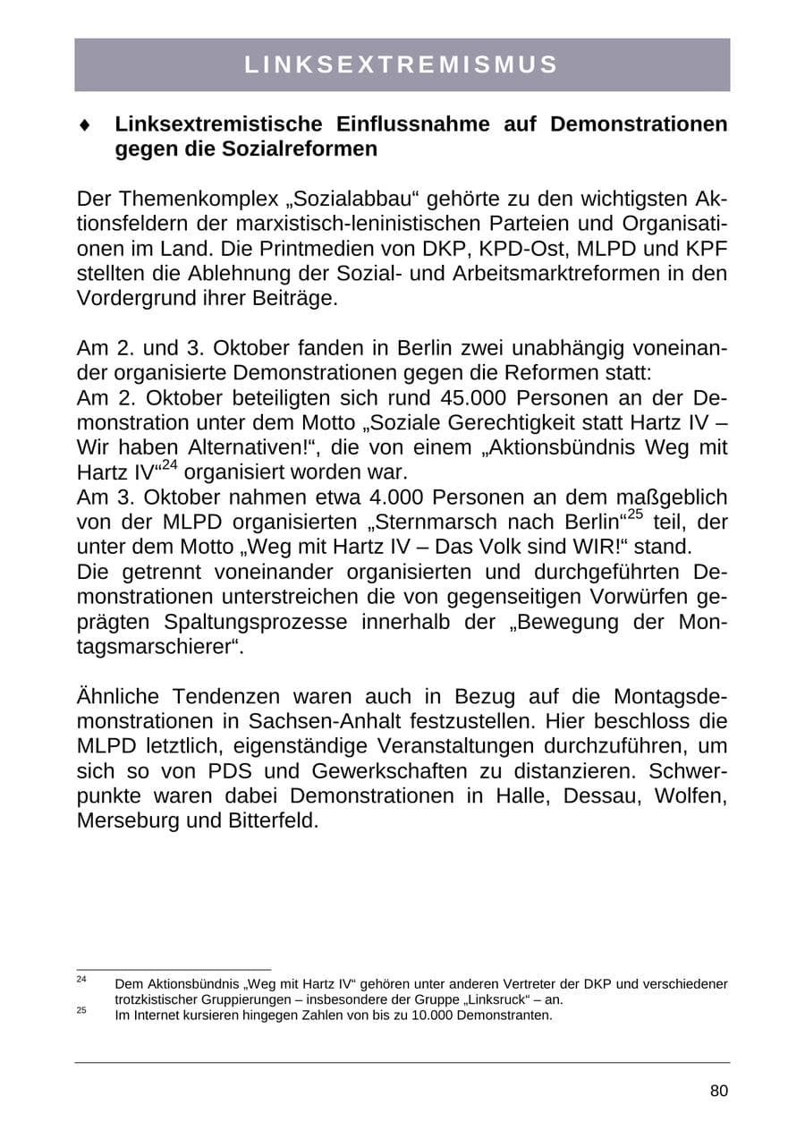 Seite 88 des Verfassungsschutzbericht 2004 Sachsen-Anhalt