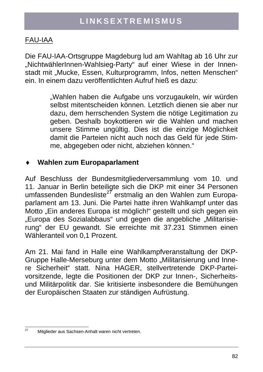 Seite 90 des Verfassungsschutzbericht 2004 Sachsen-Anhalt