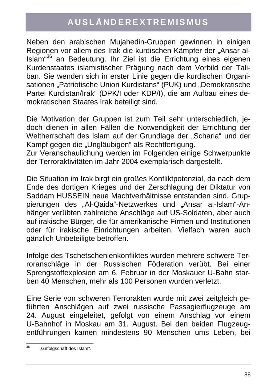 Seite 96 des Verfassungsschutzbericht 2004 Sachsen-Anhalt