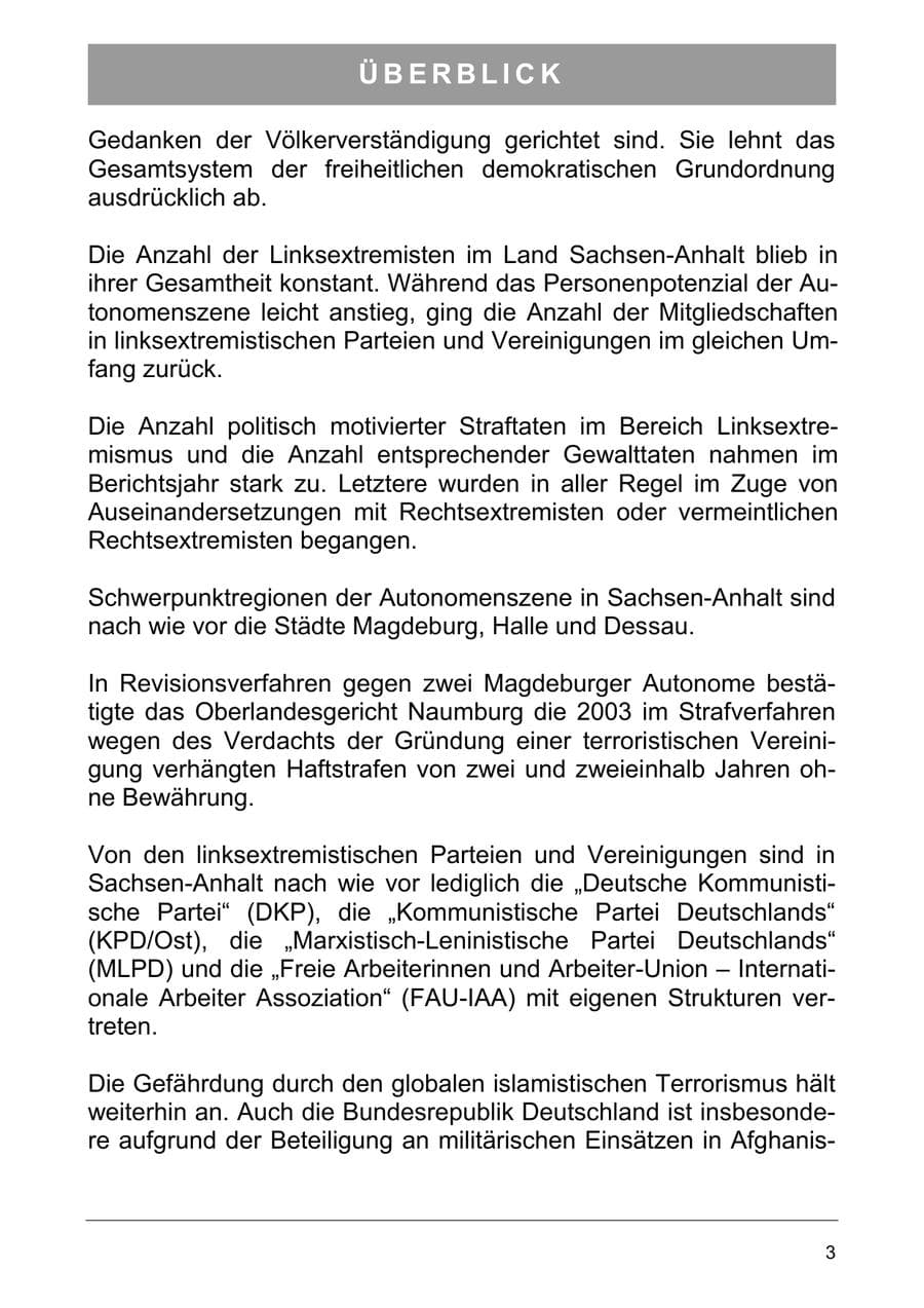 Seite 12 des Verfassungsschutzbericht 2005 Sachsen-Anhalt