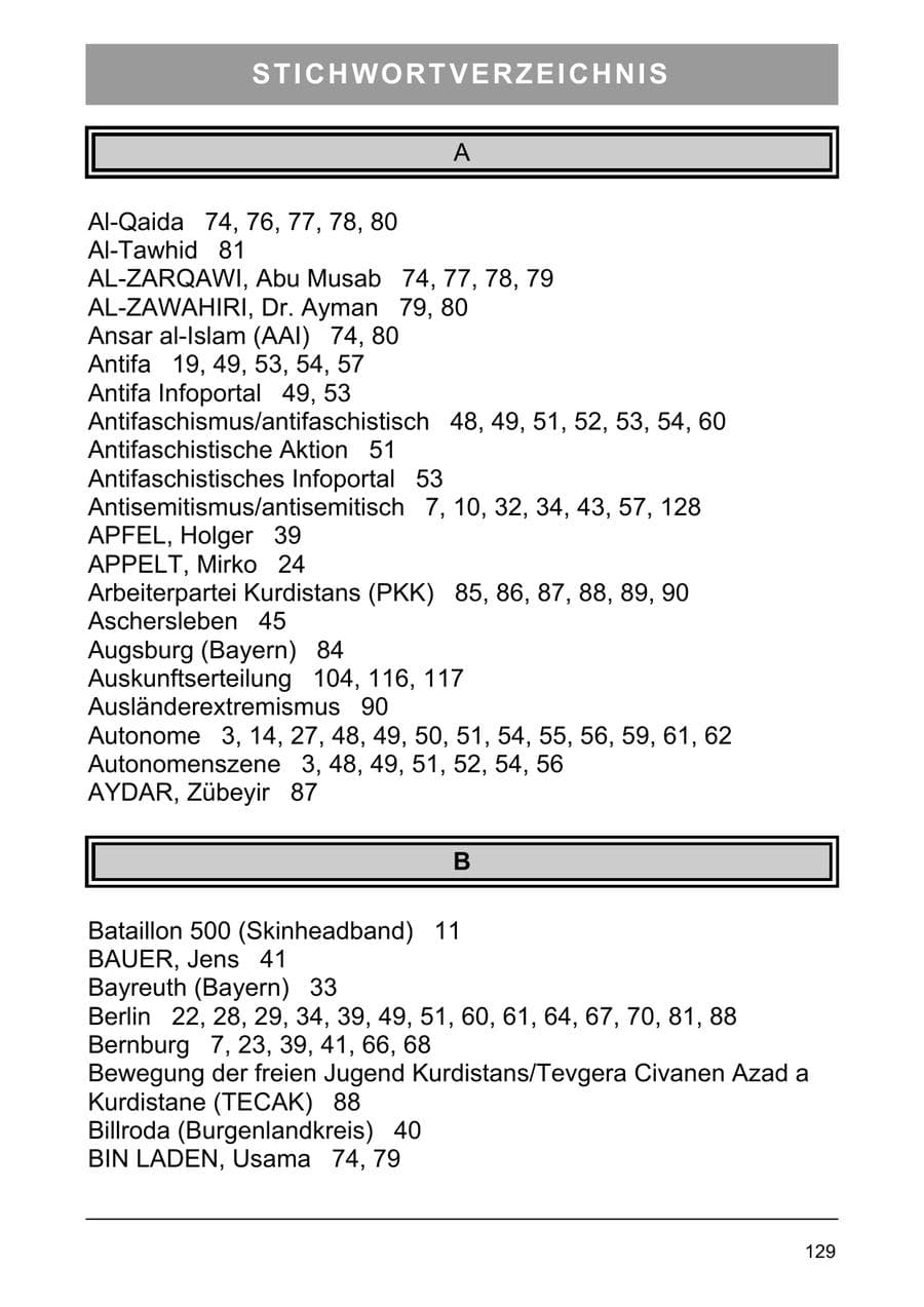 Seite 138 des Verfassungsschutzbericht 2005 Sachsen-Anhalt