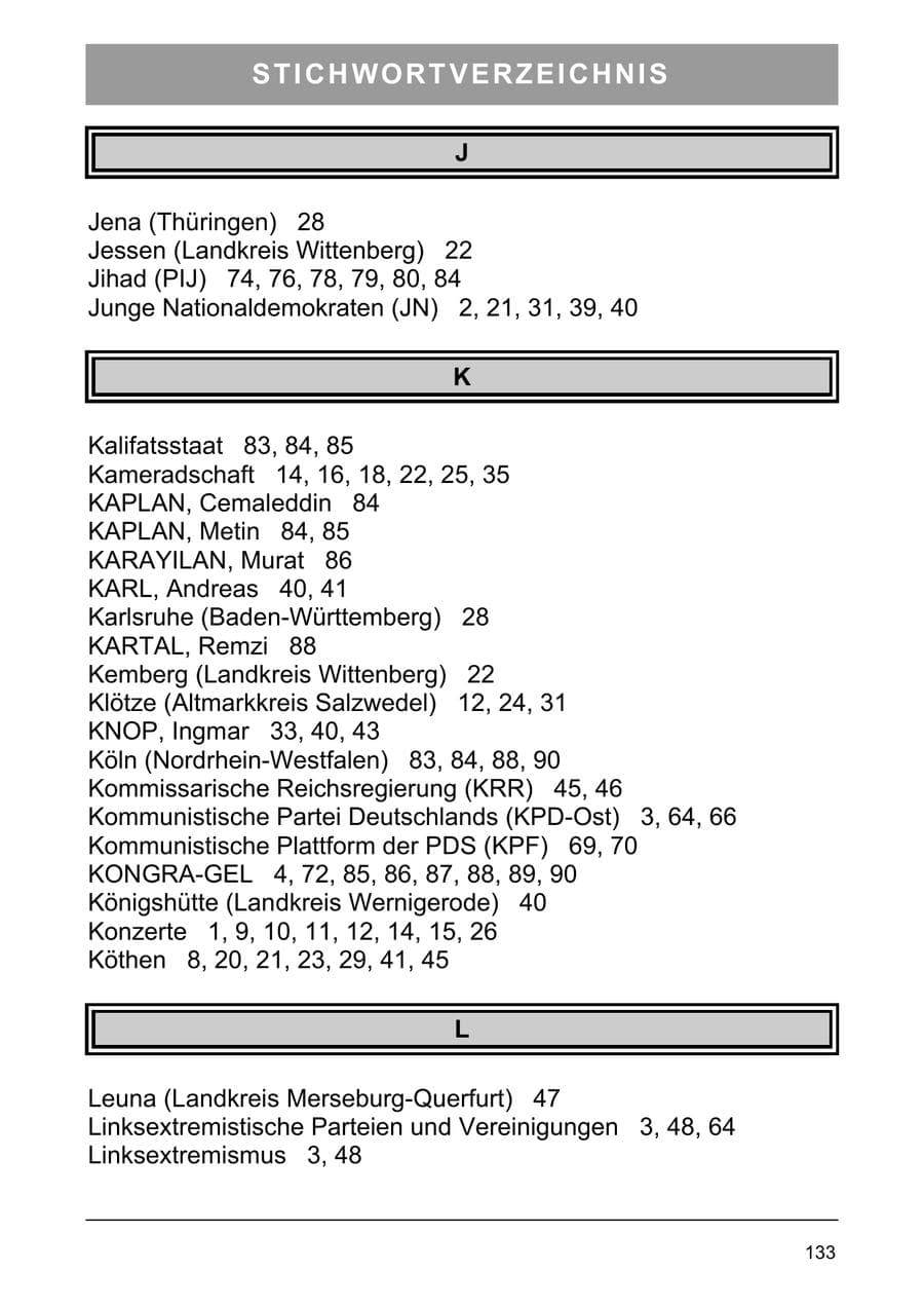 Seite 142 des Verfassungsschutzbericht 2005 Sachsen-Anhalt