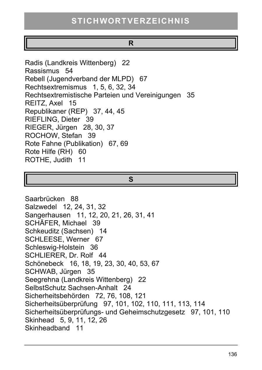 Seite 145 des Verfassungsschutzbericht 2005 Sachsen-Anhalt