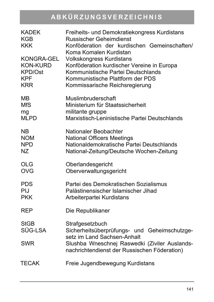 Seite 150 des Verfassungsschutzbericht 2005 Sachsen-Anhalt