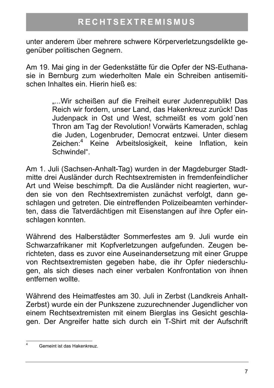 Seite 16 des Verfassungsschutzbericht 2005 Sachsen-Anhalt