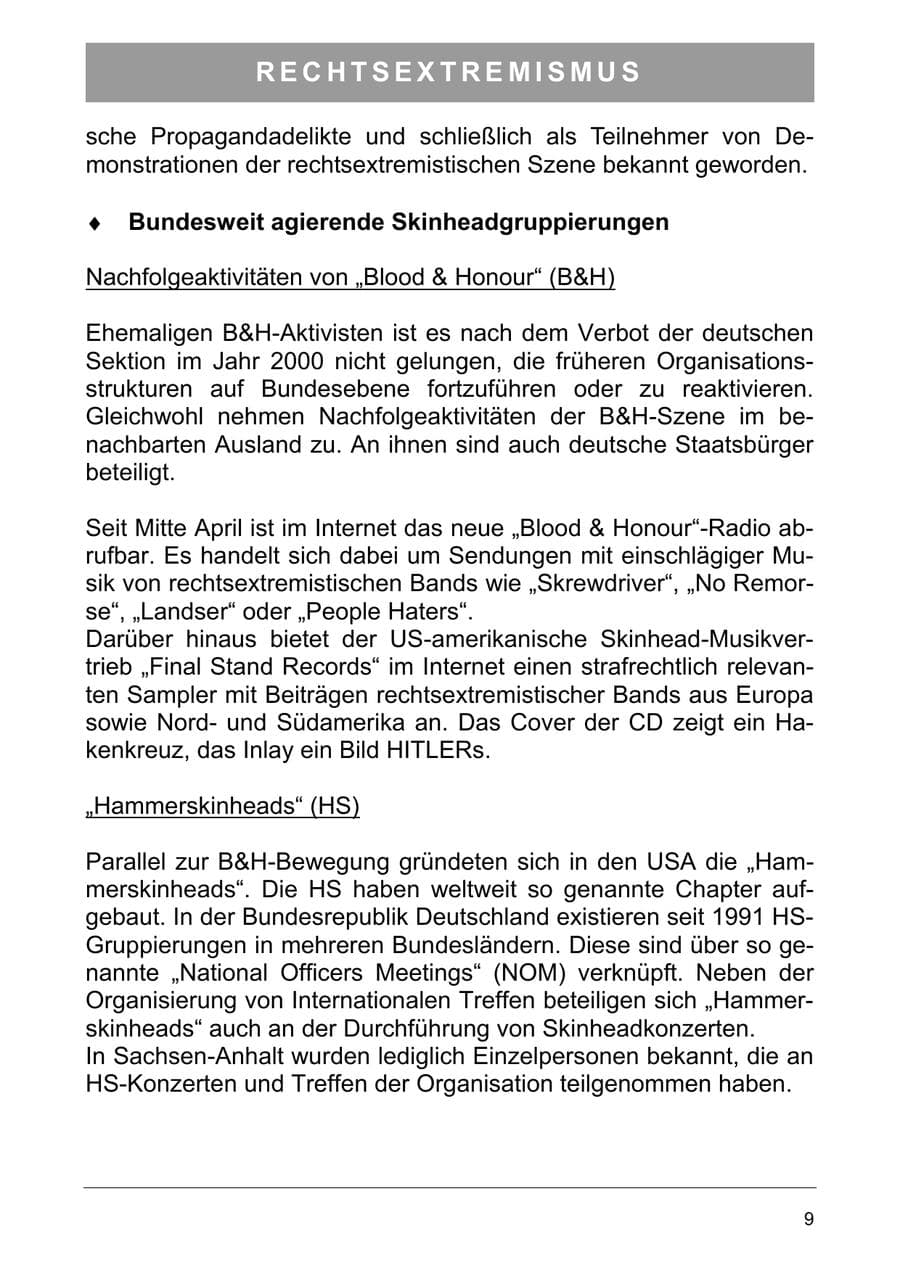 Seite 18 des Verfassungsschutzbericht 2005 Sachsen-Anhalt