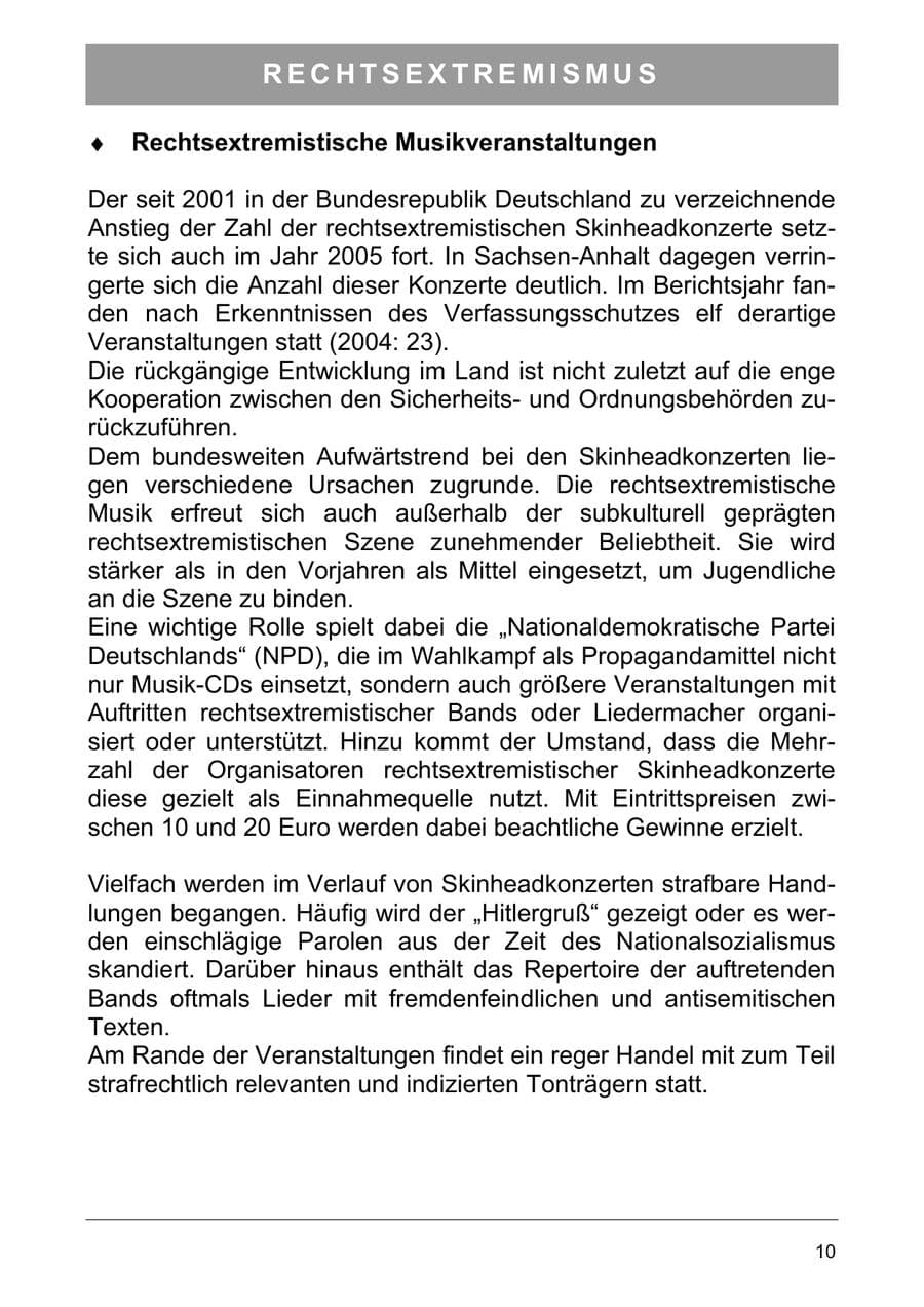 Seite 19 des Verfassungsschutzbericht 2005 Sachsen-Anhalt