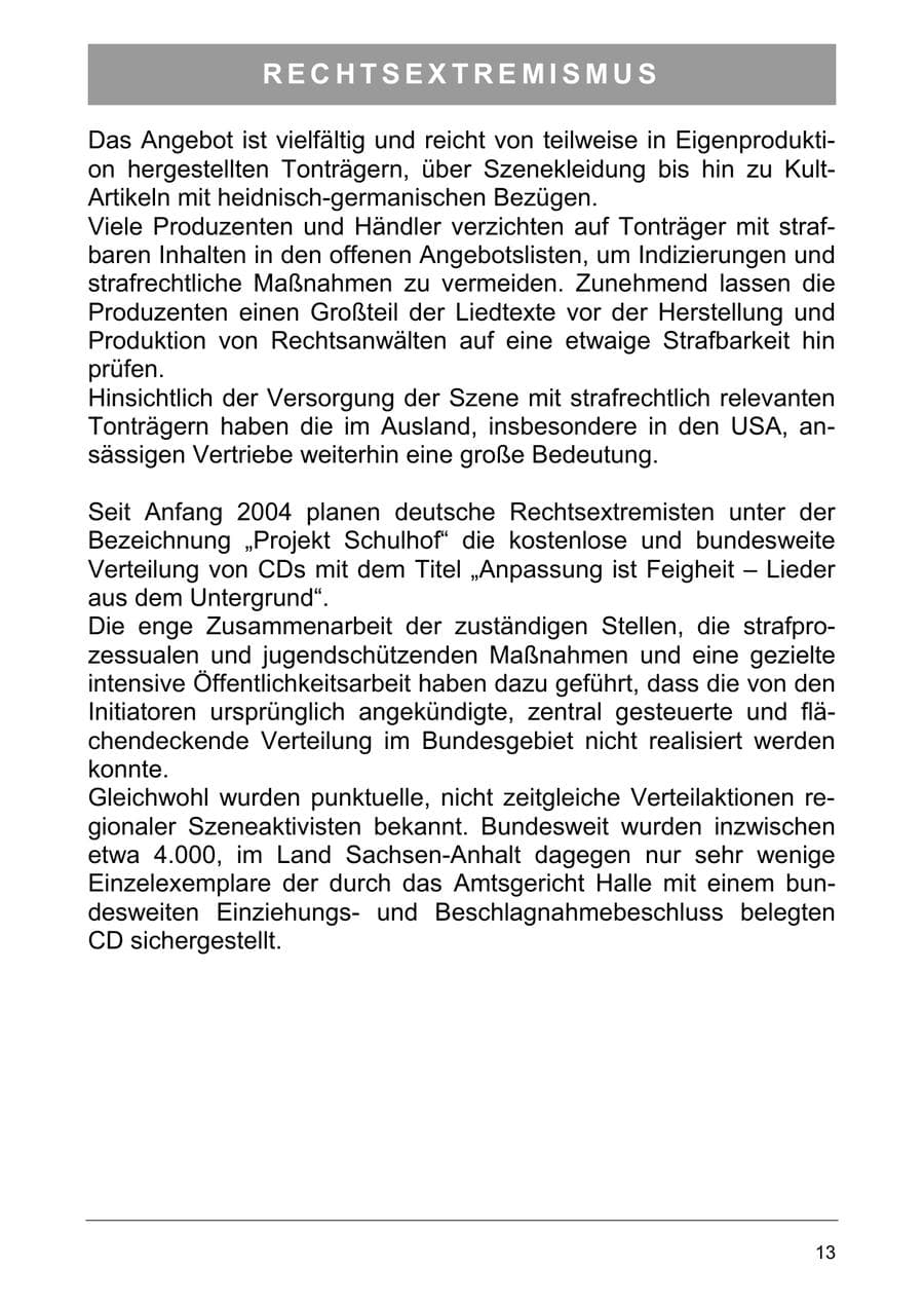 Seite 22 des Verfassungsschutzbericht 2005 Sachsen-Anhalt