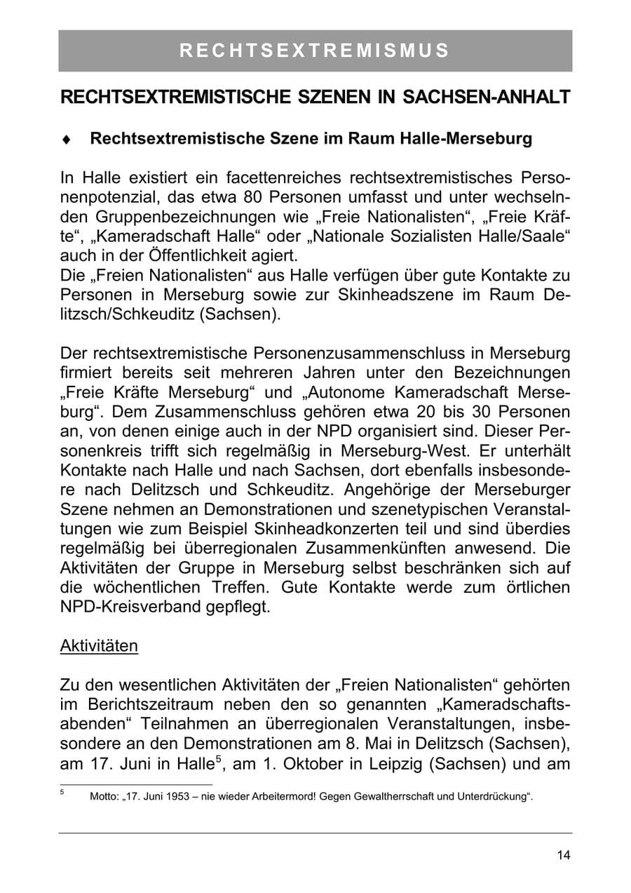 Seite 23 des Verfassungsschutzbericht 2005 Sachsen-Anhalt