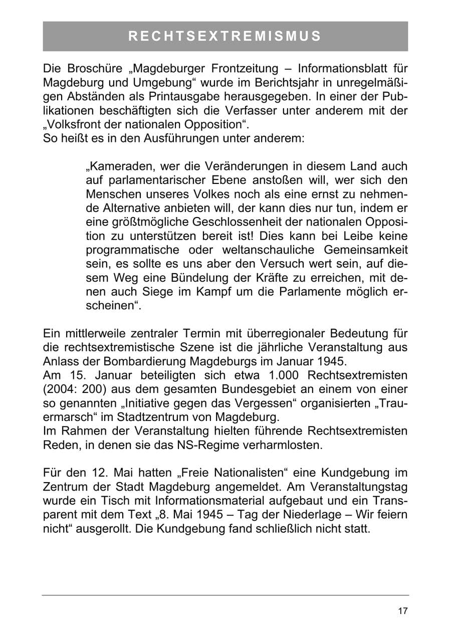 Seite 26 des Verfassungsschutzbericht 2005 Sachsen-Anhalt