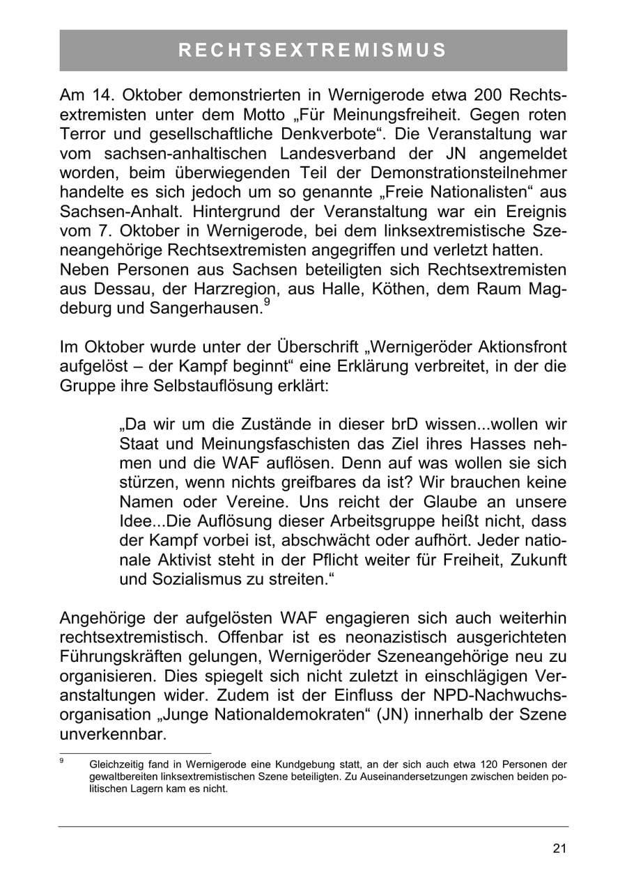 Seite 30 des Verfassungsschutzbericht 2005 Sachsen-Anhalt