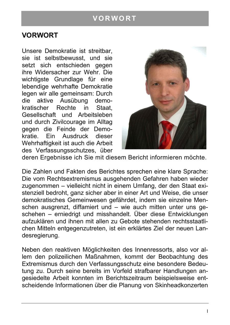 Seite 4 des Verfassungsschutzbericht 2005 Sachsen-Anhalt