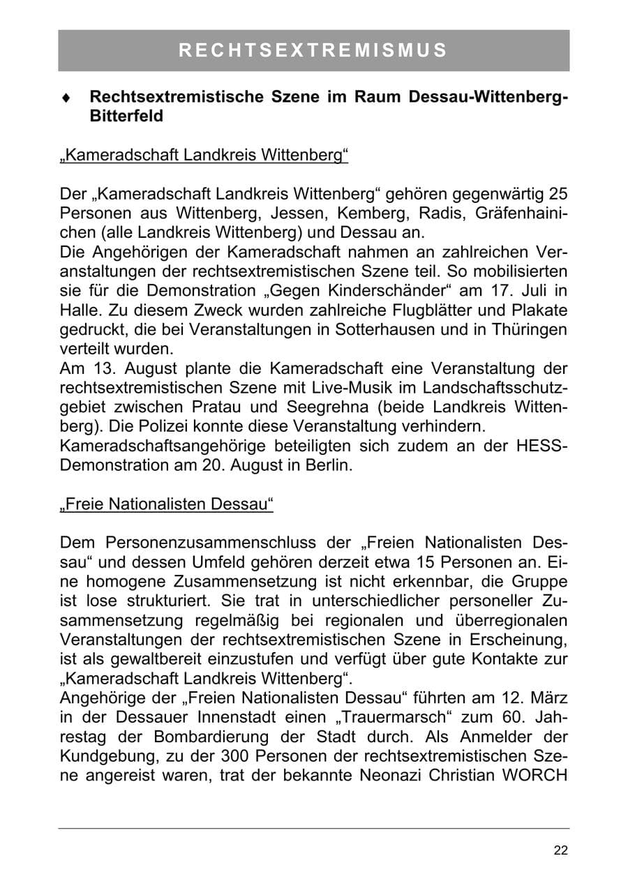 Seite 31 des Verfassungsschutzbericht 2005 Sachsen-Anhalt
